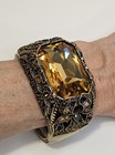 Heidi Daus Damoiselle Citrine Topaz Bracelet Hinged Cuff With Box