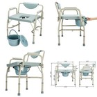 Over-sized Drop-arm Bedside Toilet Commode Bariatric Seat Chair Pad Adult Potty