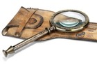 Vintage Beautiful Engraved Hand Magnifying Glass With Leather Case Antique Decor