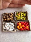 Doll Fruits Vegetables Boxes 4 Pcs Set Dollhouse Miniature Scale 1 12 Handmade