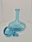 Vintage Mcm Mini Empoli Ice Blue Diamond Optic Genie Bottle Decanter W stopper