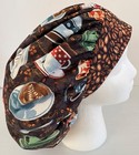 Coffee Themed Print Size Large Medical Bouffant Scrub Cap Surgery Hat