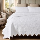  Quilt Set Queen King Size Cotton Matelasse Coverlet Set Farmhouse White