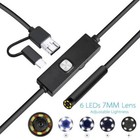 6led Usb Snake Endoscope Borescope Hd Inspection Camera  For Android Type C Lot