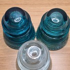 Vintage Hemingray Glass Insulator 42 2 Aqua And 1 Clear Made In Usa Lot Of 3
