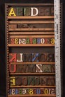 Letterpress Letters Numbers Wood Typeset Printers Block Lot 0f 61   Steel Tray