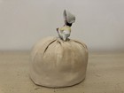 Vintage Porcelain Half Doll Pin Cushion Lady Bonnet
