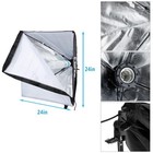 Continuous Lighting Kit 65w 3x Softbox Light Stand For Photo Video Studio Black