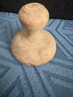Antique Primitive Wooden Butter Stamp Hand Carved Pinecone Leaf Design Patina