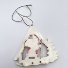 Vintage West Germany Ges  Gesch  Diorama Ornament Decor W  Santa And Toy Sack 2   