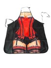 New Novelty Adult One Size Apron Full Coverage Funny Sexy Wife Lady In Red Black