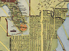 Pictorial Miami Florida Map Antique Style Vintage History Wall Art Poster Print