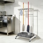 Cleaning Tool Cart Storage For Garden Garage Schools  Broom And Mop Holder