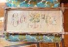 God Bless Our Home Antique Victorian Punch Paper Embroidery In Adirondack Frame