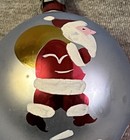 Vtg Blown Glass Teardrop Christmas Ornament Handpainted Santa Claus