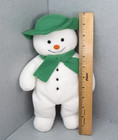 Rare Vtg Eden The Snowman Stuffed Plush Toy Raymond Briggs Green Hat Scarf 12   