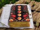 Handmade Vintage Leather Journal Diary Moon Print Design Notebook For Sketching