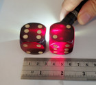 Pair Of Large Cherry Amber Bakelite Dice Made In Czechoslovakia