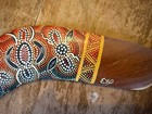 Hand Painted Australian Boomerang Aboriginal Dot Art Waterhole Dreaming