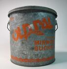 Vintage Old Pal Woodstream Galvanized Steel Floating Minnow Bait Bucket Fishing