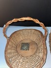 Set Of 2 Vintage Wicker Flower Gathering Baskets Woven  1 Made In Poland  Vtg