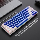 65  Gaming Keyboard  Led Mini Wired Keyboard  No-conflict 68 Keys  white-blue 
