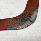 Vintage Hand Painted Australian Boomerang Kangaroo Scene Wooden Souvenir 30 Inch
