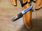 Anza Knives 5   Model  6f Mini Drop Point Elk   Walnut Fixed Blade Knife Lea Sh