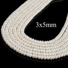 Aaa White Fresh Water Pearl Rondelle Button Beads Size 5mm 6mm 8mm 14 5  strand