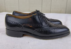Vintage Johnston   Murphy Aristocraft Wingtip Oxford Brogue Shoes Black 7 5 Mens