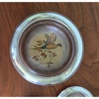 Vintage Frank M Whiting Sterling Silver Pheasant Coaster Set 3 Pc Large Small