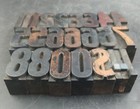 Lot Of 24 Wood   Metal Numerals  Letterpress Type Printer s Block Cut 1 3 8 