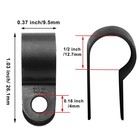 Suiwotin 1 2 Inch Nylon Cable Clamps  Black  60pcs Inch 12 7mm  Black