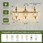 Vintage 3 Light Mid Century Gold Bathroom Lights Fixtures Farmhouse Home Decor