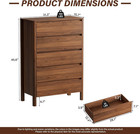 45  Tall Mid-century Modern Dresser For Bedroom  5 Drawer Chest Of Drawers With 
