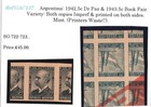 Argentina 1942  5c Dr Paz   1943 5c Book Fair Variety both Copies Imperf   Print