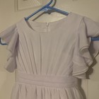 Little Girls White Long Dress For Wedding Flower Girl Dress Size 2-3y Item  1085