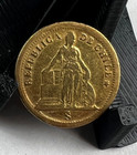 1863 Chile Gold Un One 1 Peso Km  133  Standing Liberty  Rare 