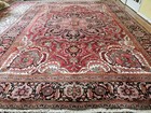 9 7 X 13 Antique Veg Dye Serapi Heriz Rug Vintage Kazak  Caucasian 