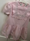Vtg Alyssa Pink Dress W  Bib Collar Lace Trim Short Sleeves Toddler Girls Sz  4