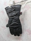Vintage Black Leather Thinsulate Gauntlet Motorcycle Riding Gloves Size S