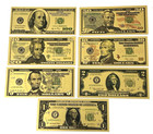24k Gold Plated Foil Set  1- 100  7  Collectible Novelty Collection Notes Gift