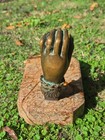 Antique Victorian French Bronze Lady s Sculpted Hand Heavy Paperweight Stone