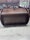 Vintage Wooden Sewing Box Basket 2 Hinged Lids