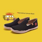 Men Size 6-11 Uin Slip On Shoes Canvas Comfortable  barcelona Canvas Black 