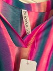 V-neck Relaxed Stripe Blouse In Pink And Teal