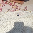 Universal Thread Women s White Open-knit Geometric Crewneck Sweater S