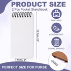3x5 Inch Pocket Sketchbook  2 Pcs 80gsm Top Spiral Notebook  White