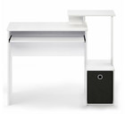White Finish Student Desk Storage Bin Laptop Computer Table Office Workstation