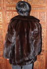 Real Dark Mahogany Ranch Mink Fur Coat Vtg 1960s Brown Women s Medium Schlampp s